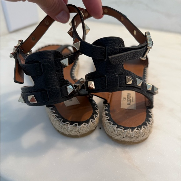 Valentino Black Leather Ankle Strap Sandals - Picture 3 of 4